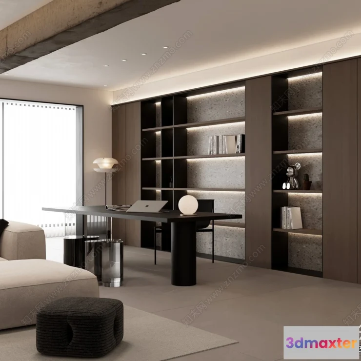 1363968 - Study and Work Space - 3D Models - 3D Interior Scene - 033 3D Max