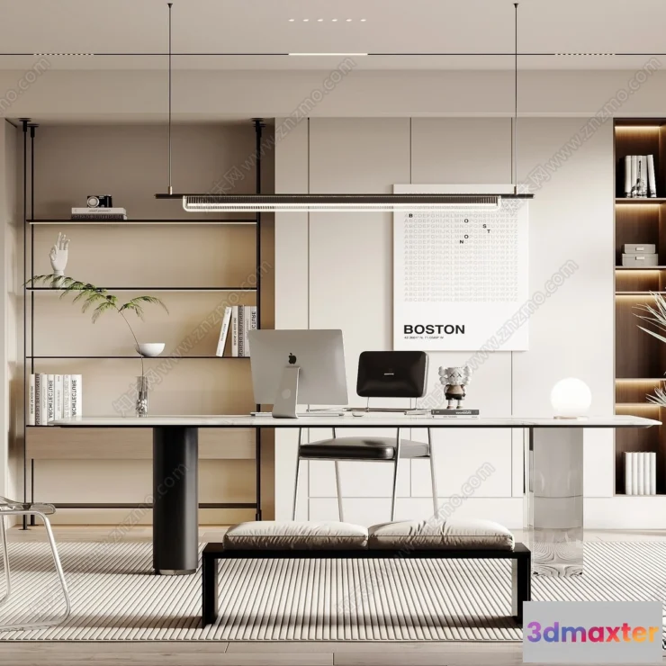 1364102 - Study and Work Space - 3D Models - 3D Interior Scene - 035 3D Max