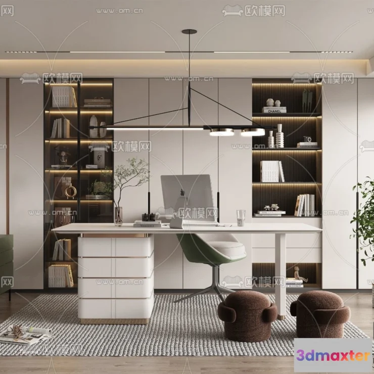 1364306 - Study and Work Space - 3D Models - 3D Interior Scene - 038 3D Max