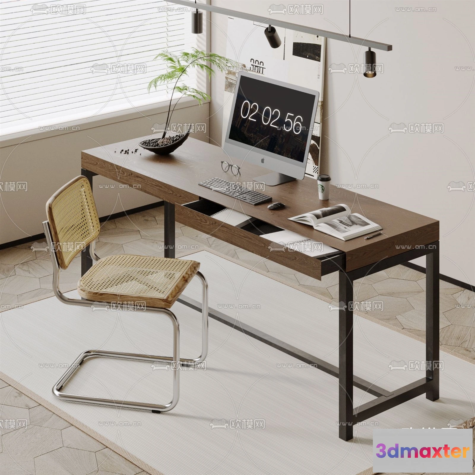 1364443 - Study and Work Space - 3D Models - 3D Interior Scene - 040 3D Max