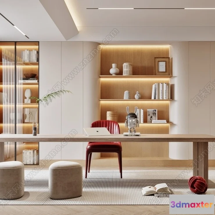 1364629 - Study and Work Space - 3D Models - 3D Interior Scene - 043 3D Max
