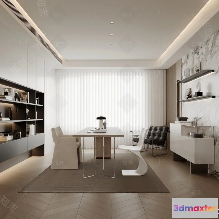 1364773 - Study and Work Space - 3D Models - 3D Interior Scene - 045 3D Max