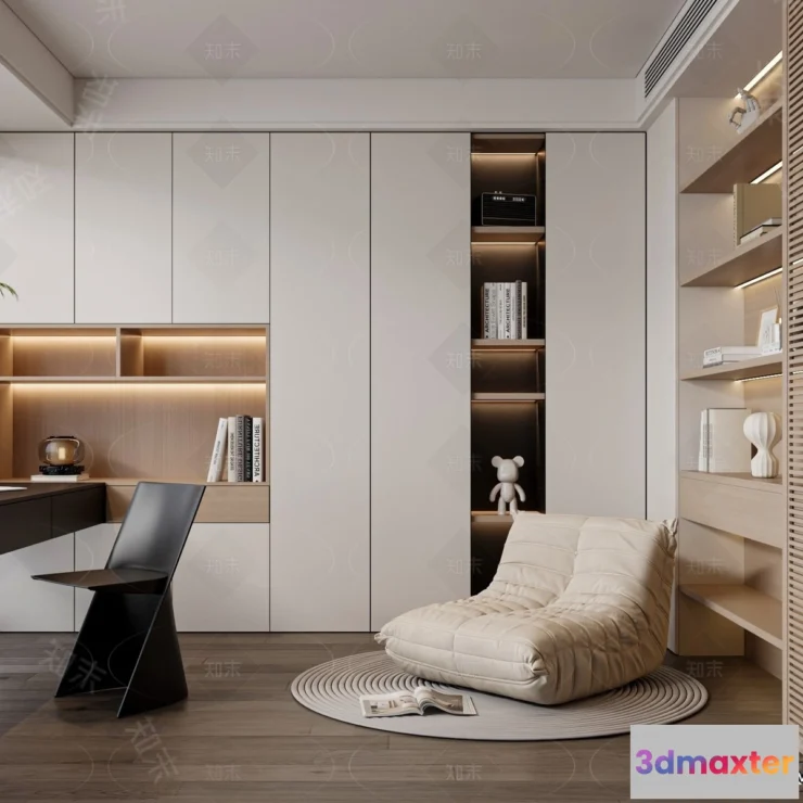 1364973 - Study and Work Space - 3D Models - 3D Interior Scene - 048 3D Max