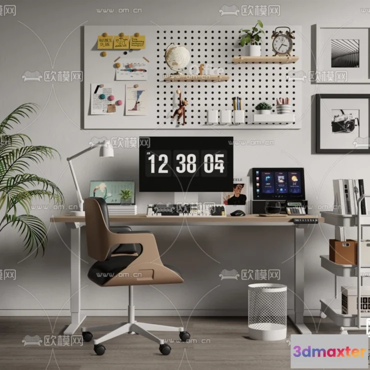 1365394 - Study and Work Space - 3D Models - 3D Interior Scene - 054 3D Max