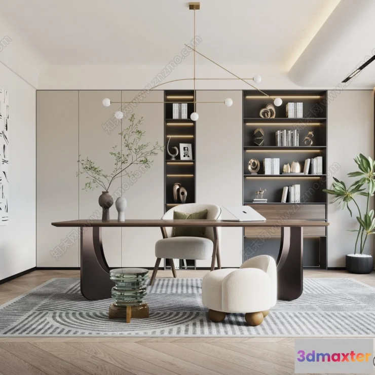 1365718 - Study and Work Space - 3D Models - 3D Interior Scene - 059 3D Max