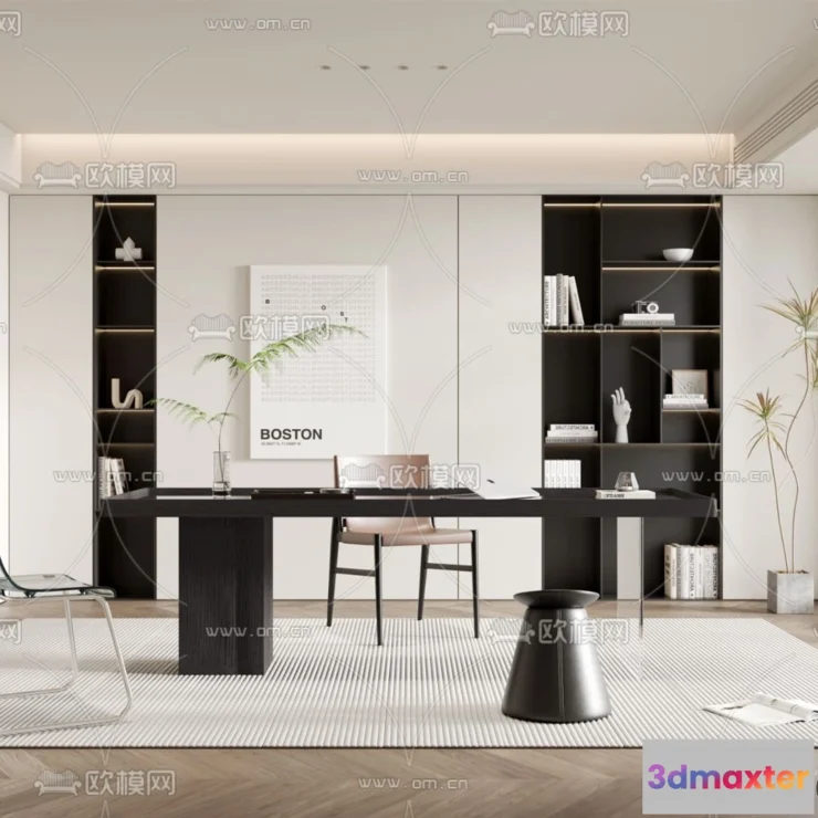 1365785 - Study and Work Space - 3D Models - 3D Interior Scene - 060 3D Max