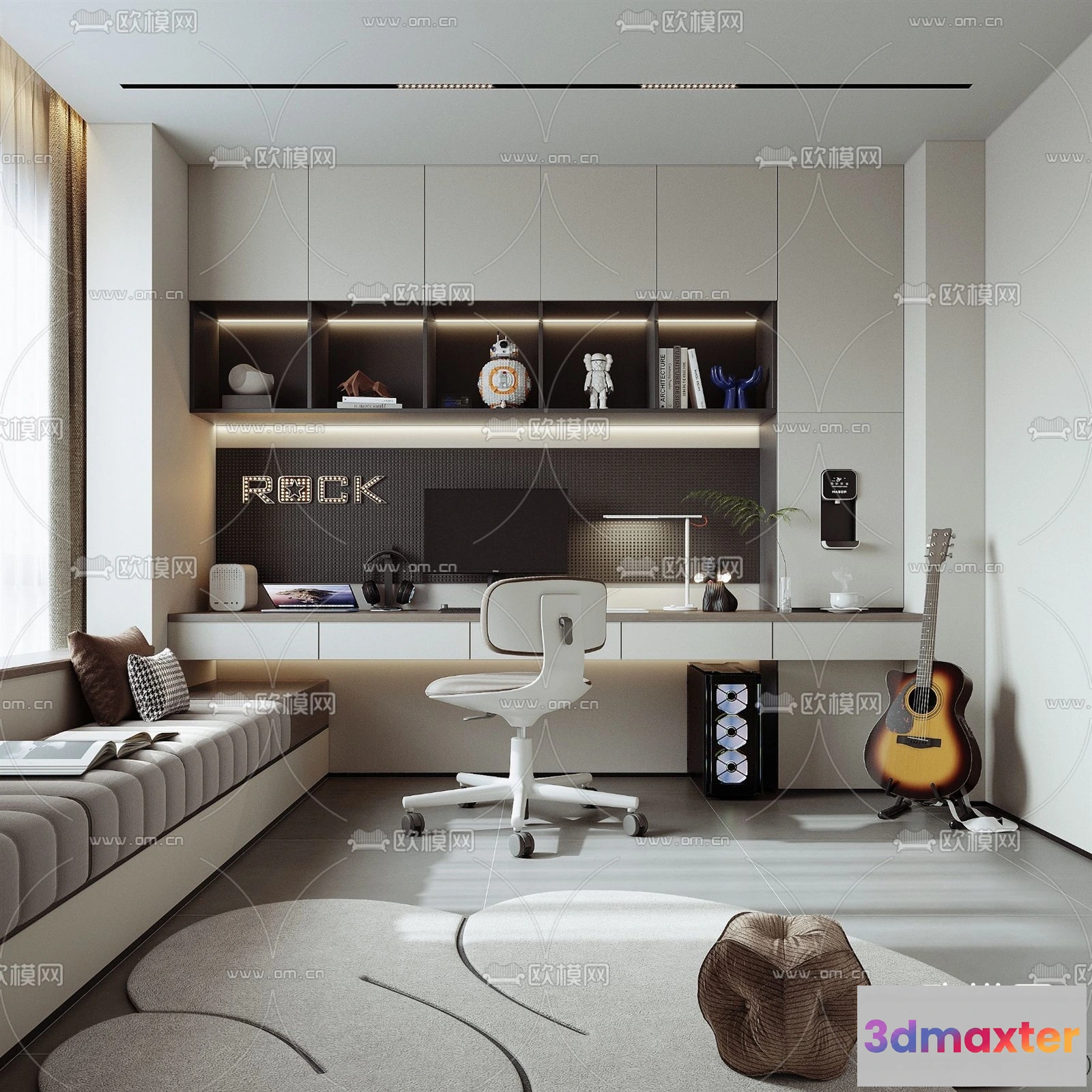 1365996 - Study and Work Space - 3D Models - 3D Interior Scene - 063 3D Max