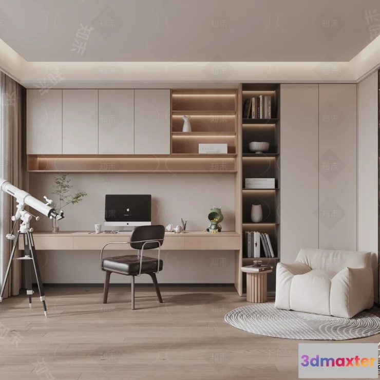 1366062 - Study and Work Space - 3D Models - 3D Interior Scene - 064 3D Max