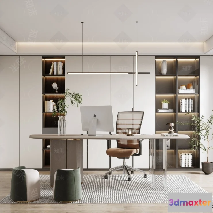 1366140 - Study and Work Space - 3D Models - 3D Interior Scene - 065 3D Max