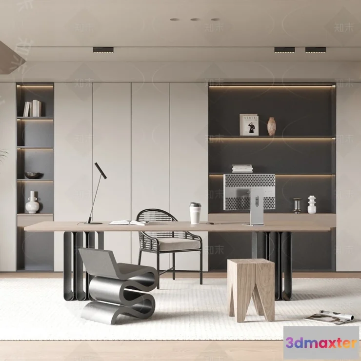 1366276 - Study and Work Space - 3D Models - 3D Interior Scene - 067 3D Max