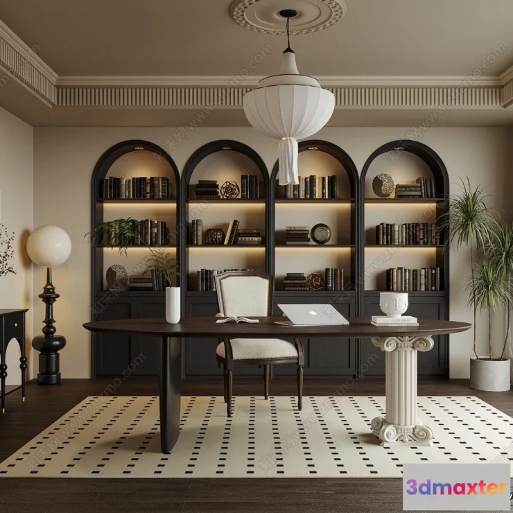 1366468 - Study and Work Space - 3D Models - 3D Interior Scene - 070 3D Max