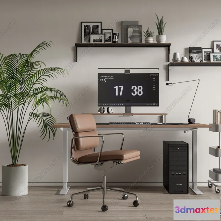 1366608 - Study and Work Space - 3D Models - 3D Interior Scene - 072 3D Max