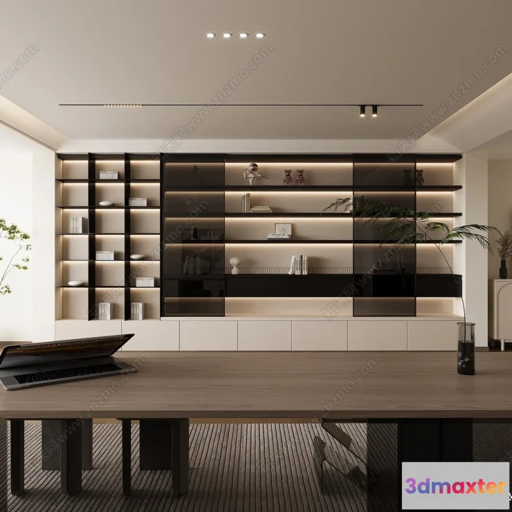 1366936 - Study and Work Space - 3D Models - 3D Interior Scene - 077 3D Max