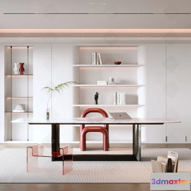 1367010 - Study and Work Space - 3D Models - 3D Interior Scene - 078 3D Max