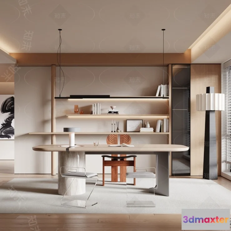 1367137 - Study and Work Space - 3D Models - 3D Interior Scene - 080 3D Max