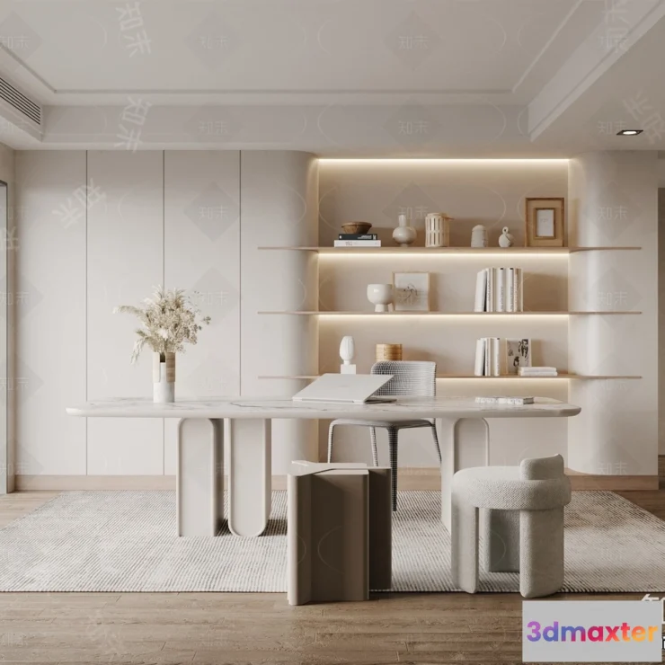 1367393 - Study and Work Space - 3D Models - 3D Interior Scene - 084 3D Max
