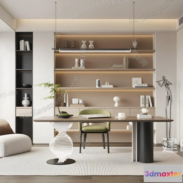 1367462 - Study and Work Space - 3D Models - 3D Interior Scene - 085 3D Max