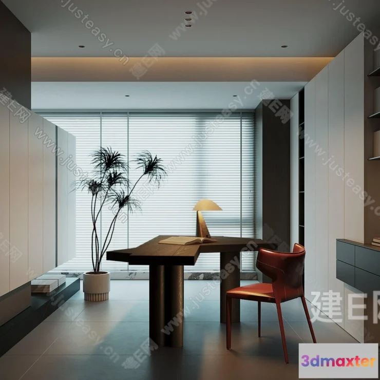 1367984 - Study and Work Space - 3D Models - 3D Interior Scene - 093 3D Max