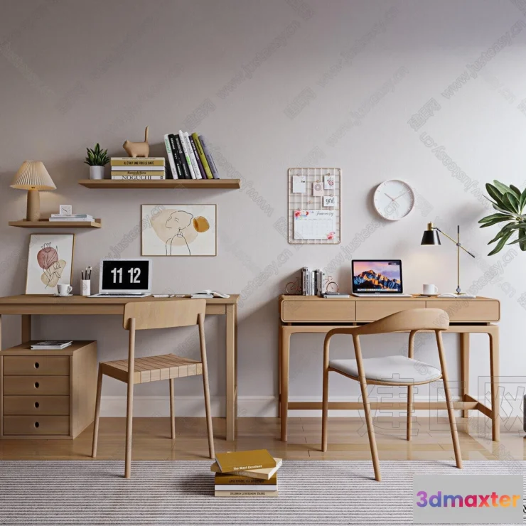 1368160 - Study and Work Space - 3D Models - 3D Interior Scene - 095 3D Max