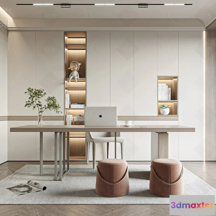 1368523 - Study and Work Space - 3D Models - 3D Interior Scene - 100 3D Max