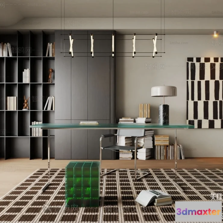 1368648 - Study and Work Space - 3D Models - 3D Interior Scene - 102 3D Max