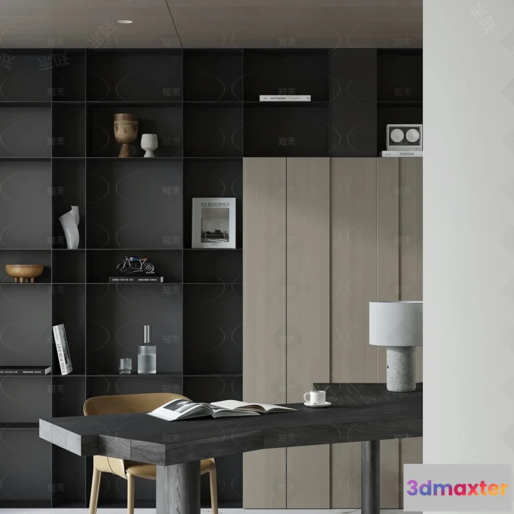 1368844 - Study and Work Space - 3D Models - 3D Interior Scene - 105 3D Max