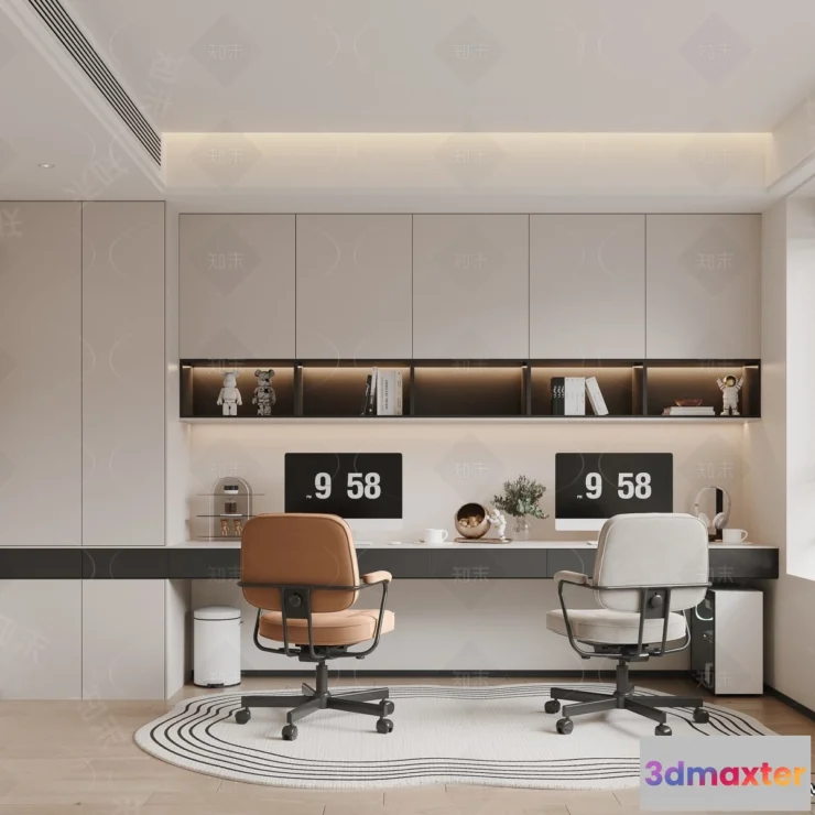 1368911 - Study and Work Space - 3D Models - 3D Interior Scene - 106 3D Max