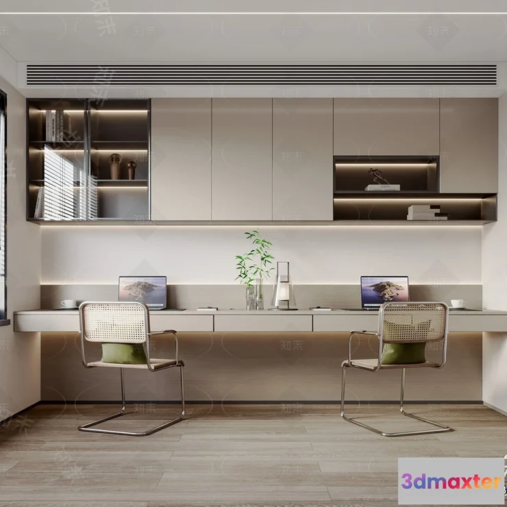 1368964 - Study and Work Space - 3D Models - 3D Interior Scene - 107 3D Max
