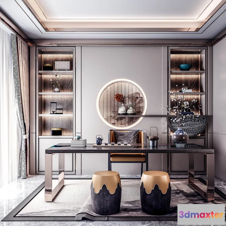 1369131 - Study and Work Space - Modern Style 3D Scenes - Interior Design - 006 3D Max