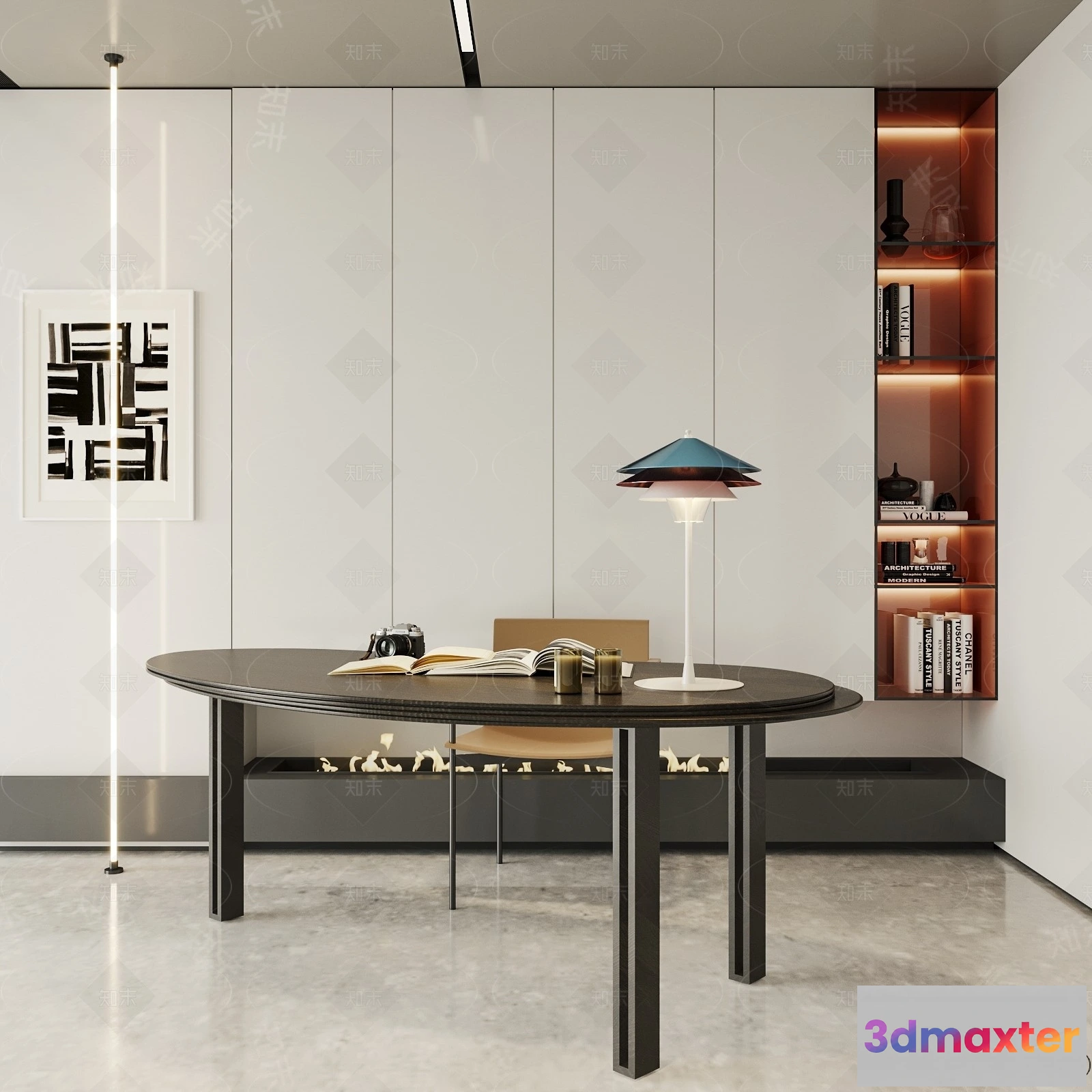 1369176 - Study and Work Space - 3D Models - 3D Interior Scene - 110 3D Max