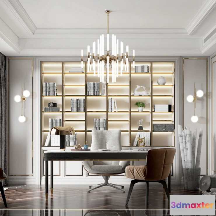 1369192 - Study and Work Space - Modern Style 3D Scenes - Interior Design - 007 3D Max