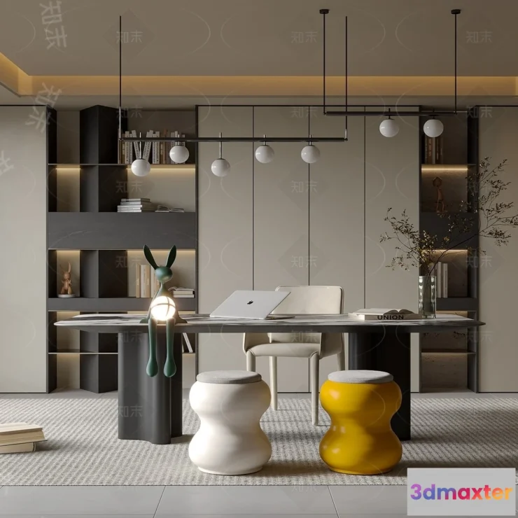 1369770 - Study and Work Space - 3D Models - 3D Interior Scene - 118 3D Max