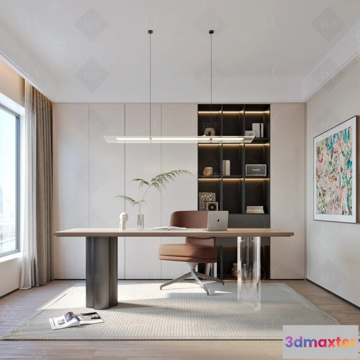 1369834 - Study and Work Space - 3D Models - 3D Interior Scene - 119 3D Max