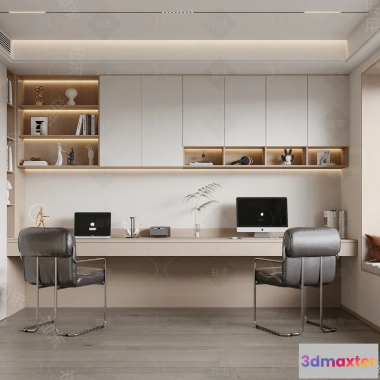 1369915 - Study and Work Space - 3D Models - 3D Interior Scene - 120 3D Max