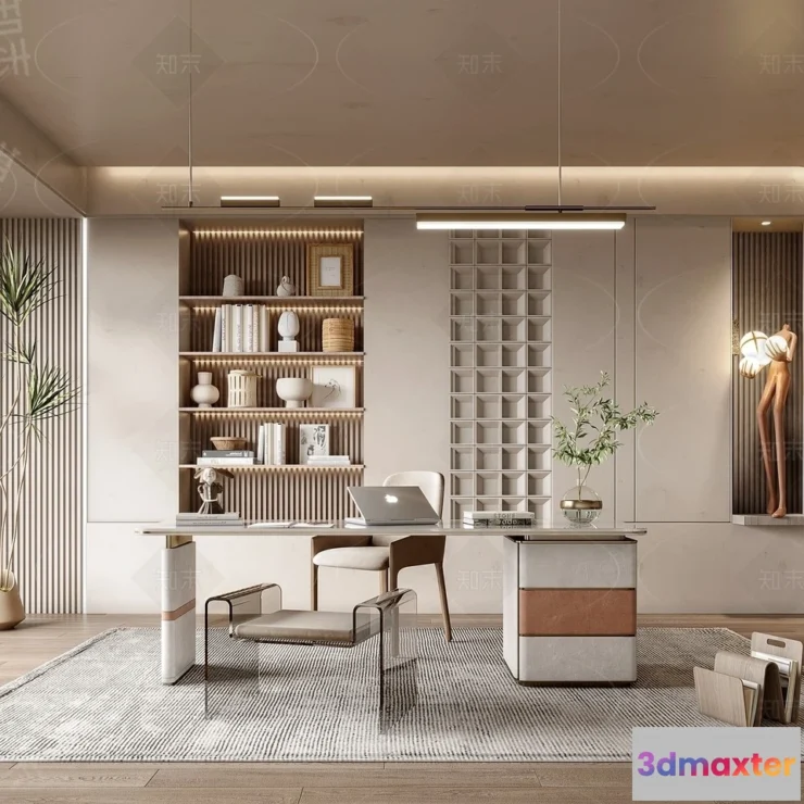 1370058 - Study and Work Space - 3D Models - 3D Interior Scene - 122 3D Max