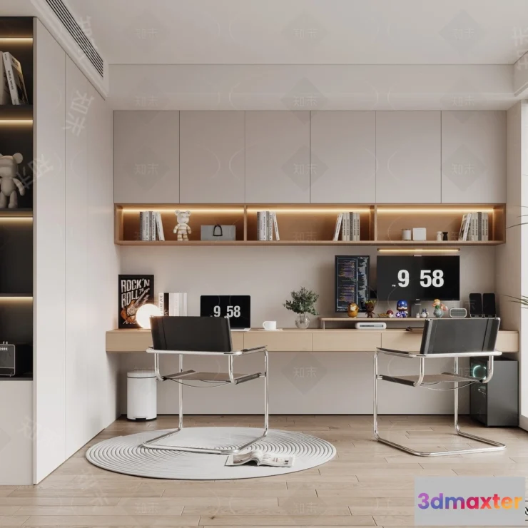 1370323 - Study and Work Space - 3D Models - 3D Interior Scene - 126 3D Max