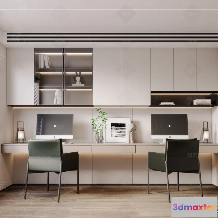 1370517 - Study and Work Space - 3D Models - 3D Interior Scene - 129 3D Max