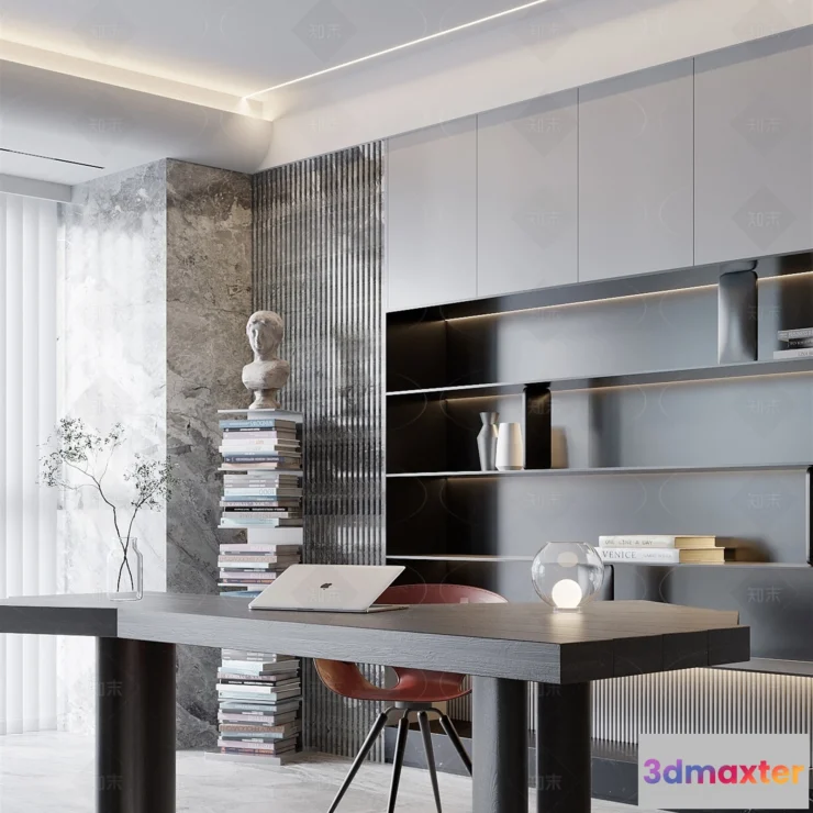 1370584 - Study and Work Space - 3D Models - 3D Interior Scene - 130 3D Max