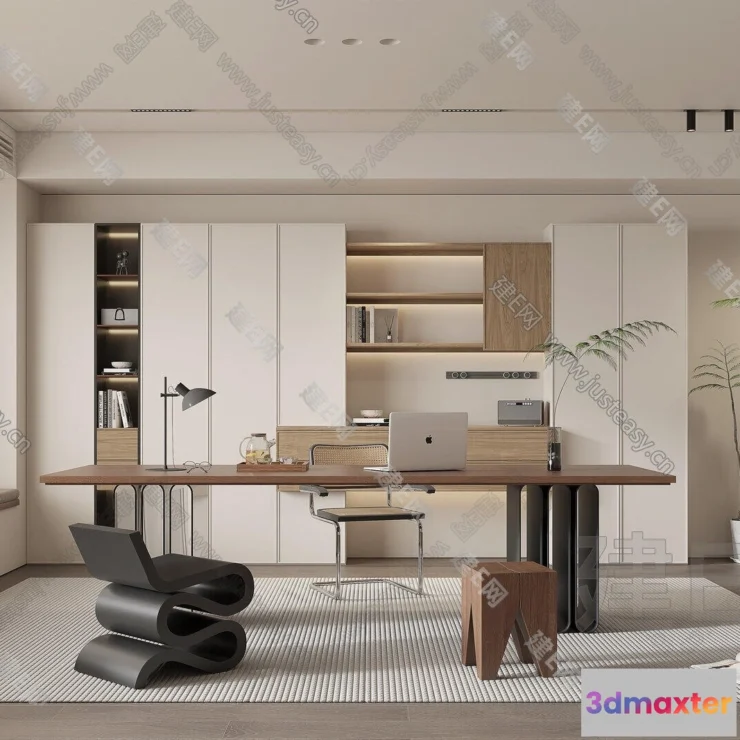 1370653 - Study and Work Space - 3D Models - 3D Interior Scene - 131 3D Max