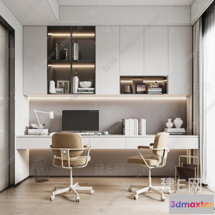1370720 - Study and Work Space - 3D Models - 3D Interior Scene - 132 3D Max