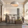 1370783 - Study And Work Space 3D Interior Scene Model - Wabi Sabi Style - 003 3D Max