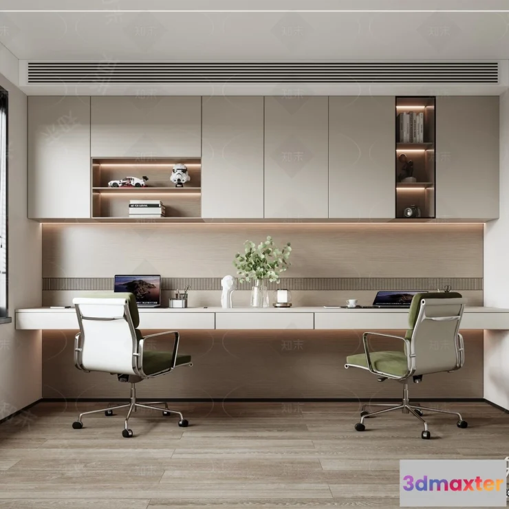 1370983 - Study and Work Space - 3D Models - 3D Interior Scene - 136 3D Max