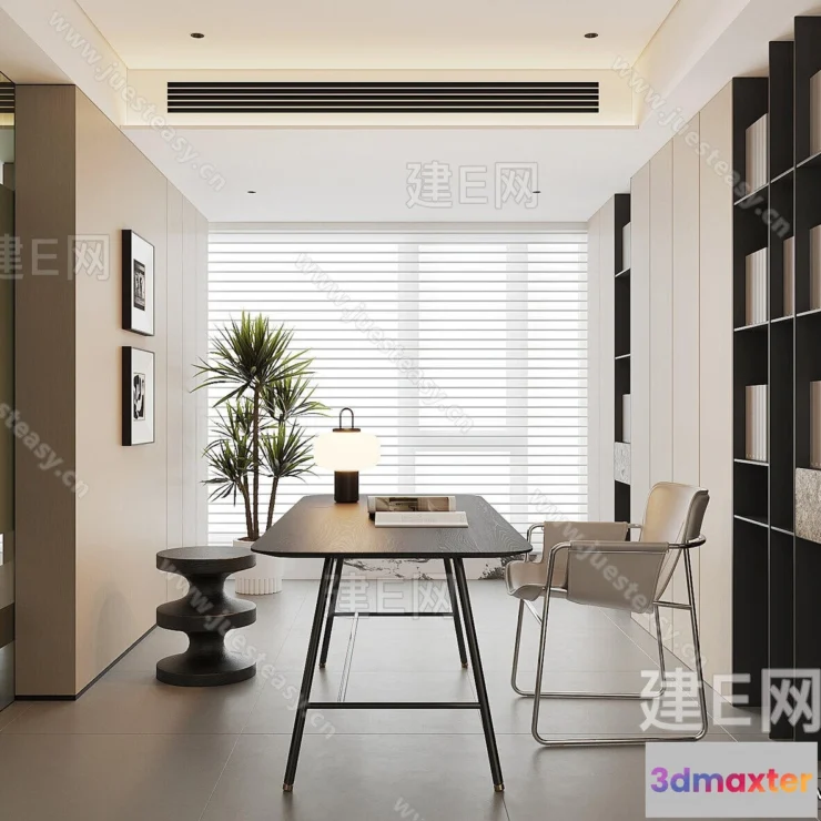 1371051 - Study and Work Space - 3D Models - 3D Interior Scene - 137 3D Max