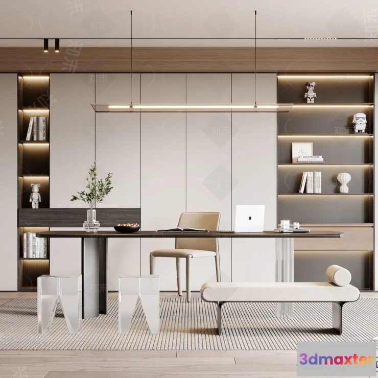 1371113 - Study and Work Space - 3D Models - 3D Interior Scene - 138 3D Max