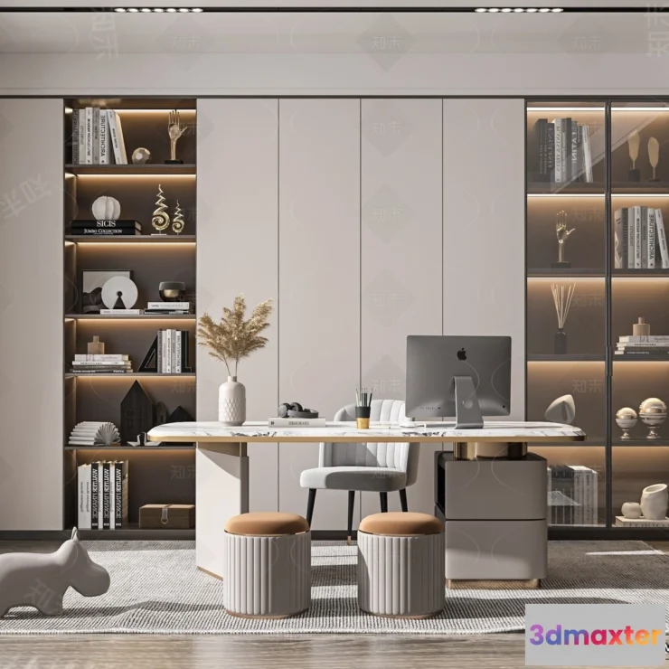 1371499 - Study and Work Space - 3D Models - 3D Interior Scene - 144 3D Max