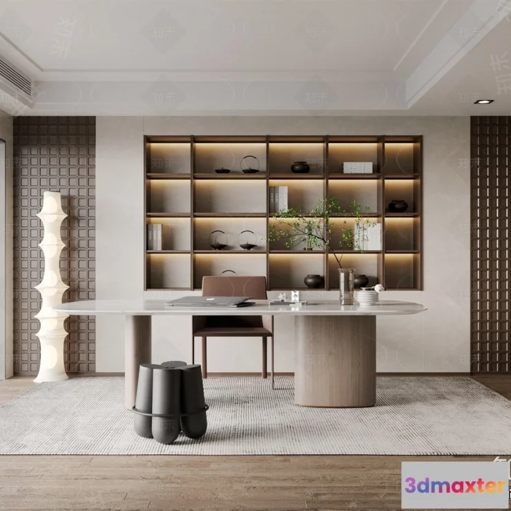 1371633 - Study and Work Space - 3D Models - 3D Interior Scene - 146 3D Max