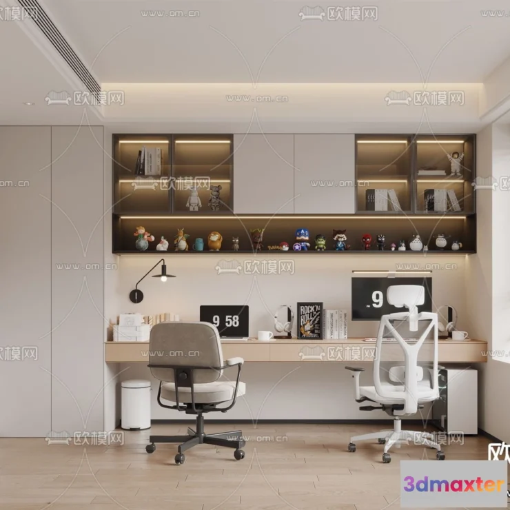 1371699 - Study and Work Space - 3D Models - 3D Interior Scene - 147 3D Max