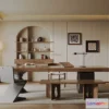 1372029 - Study And Work Space 3D Interior Scene Model - Wabi Sabi Style - 021 3D Max