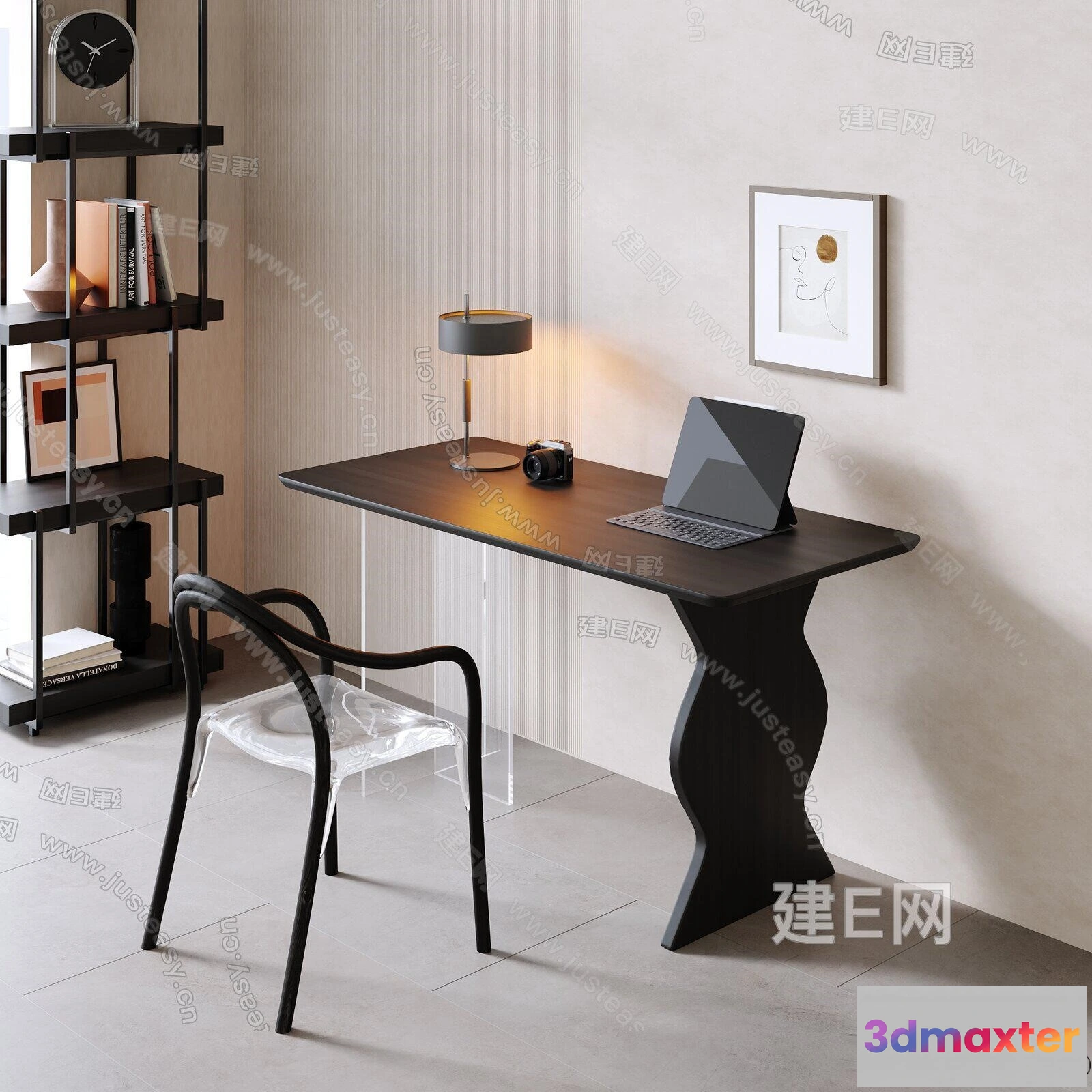 1373551 - Study and Work Space - 3D Models - 3D Interior Scene - 175 3D Max