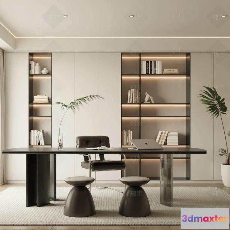 1373673 - Study and Work Space - 3D Models - 3D Interior Scene - 177 3D Max